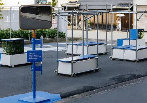 大阪城市序曲：鷹架管件蛻變動態街道傢俱，激活建前場域